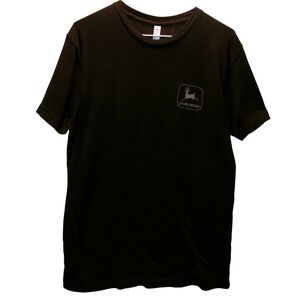 John Deere Tractor Graphic T Shirt Men's Black Short Sleeve Cotton Medium